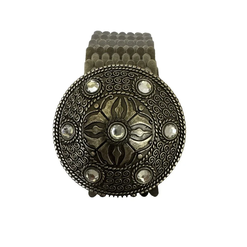 Medallion Belt Women’s Metal Vintage’s 90s Elastic Segmented inch Embellished